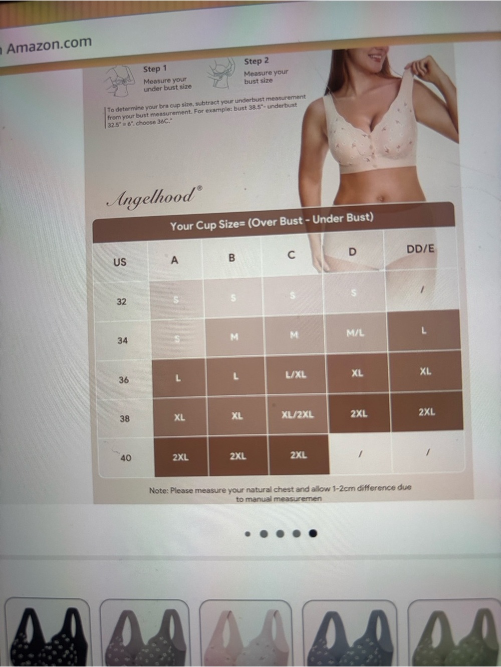 Front-Closure Wireless Floral Bra - Black - Picture 6 of 6
